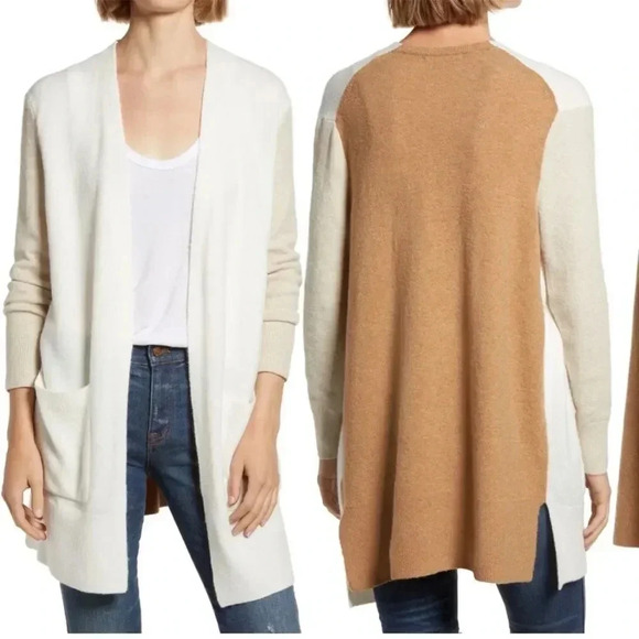 Madewell Kent Colorblock Cardigan (Rare) Wool Blend Small - Picture 1 of 12